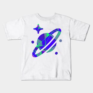 Planet galaxy space design geometric Kids T-Shirt